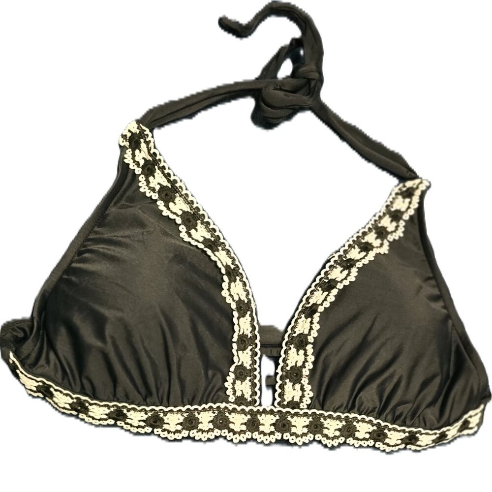 Kona Sol Black  Crochet Halter Swimsuit Women’s Size large